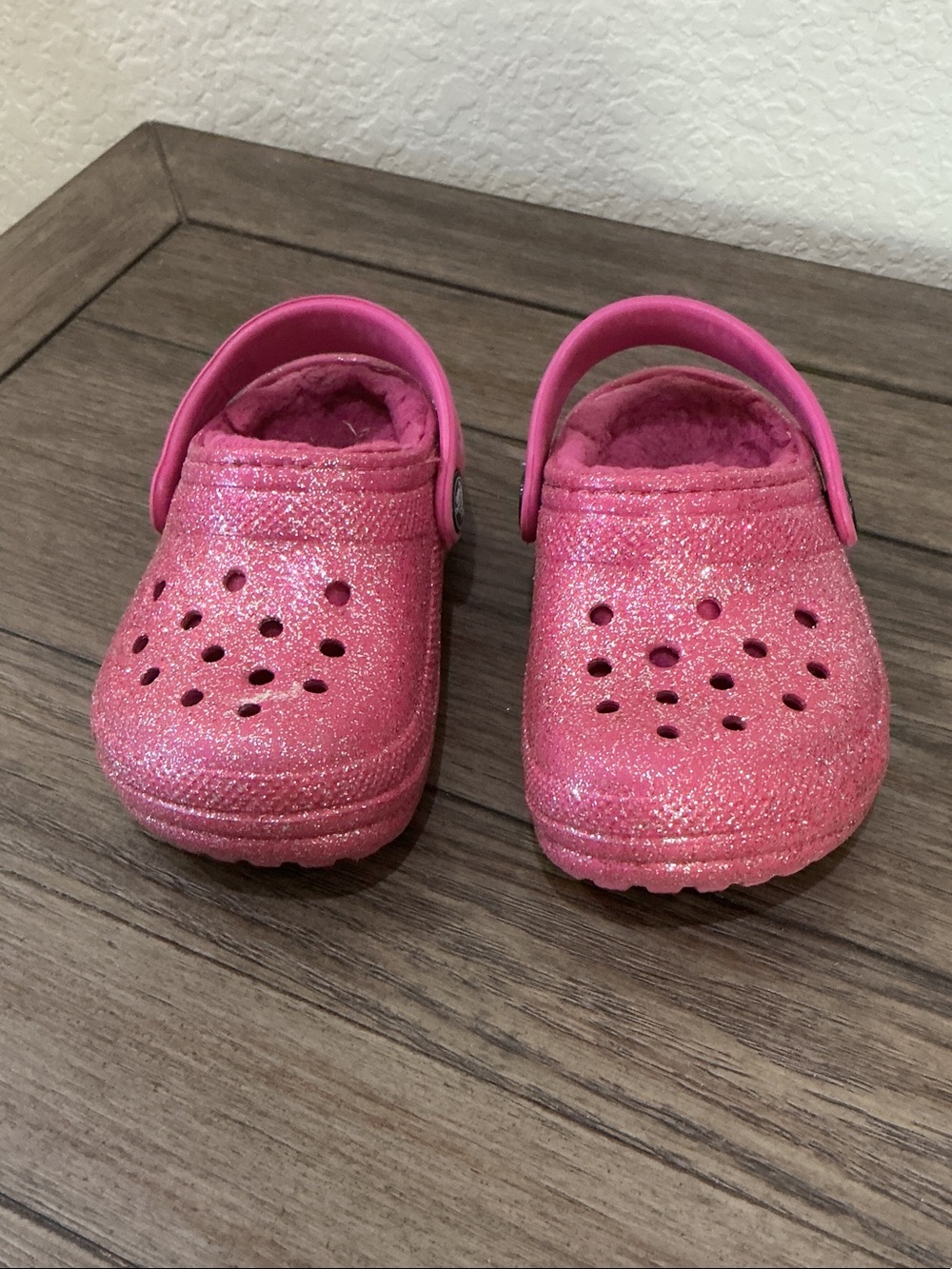 Crocs Glitter Clog Toddler Shoes - Pink